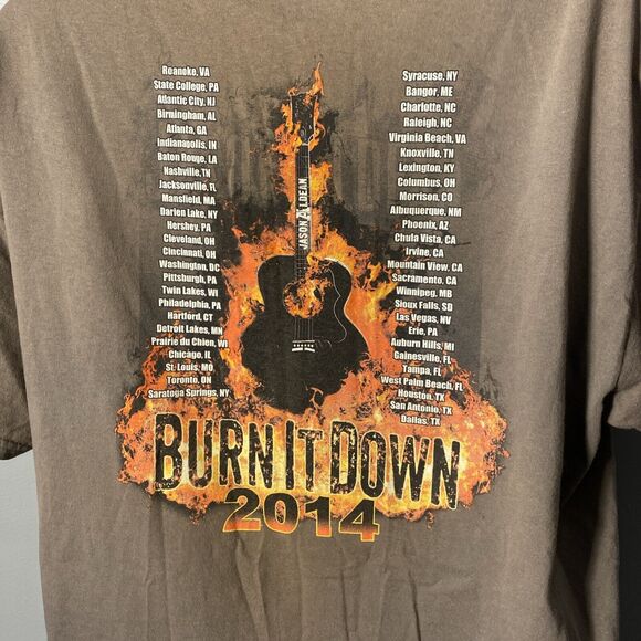Jason‎ Aldean Burn It Down 2014 Concert T Shirt XL Gildan Tag - Picture 2 of 7